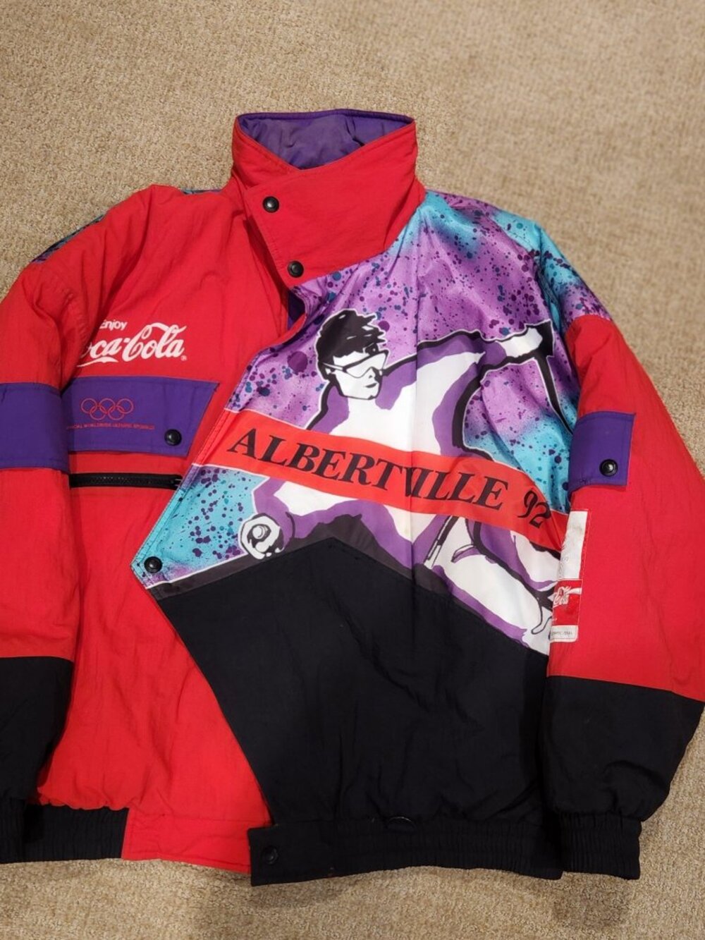 Vintage 1992 Coca-Cola Albertville Winter Olympics Ski Jacket